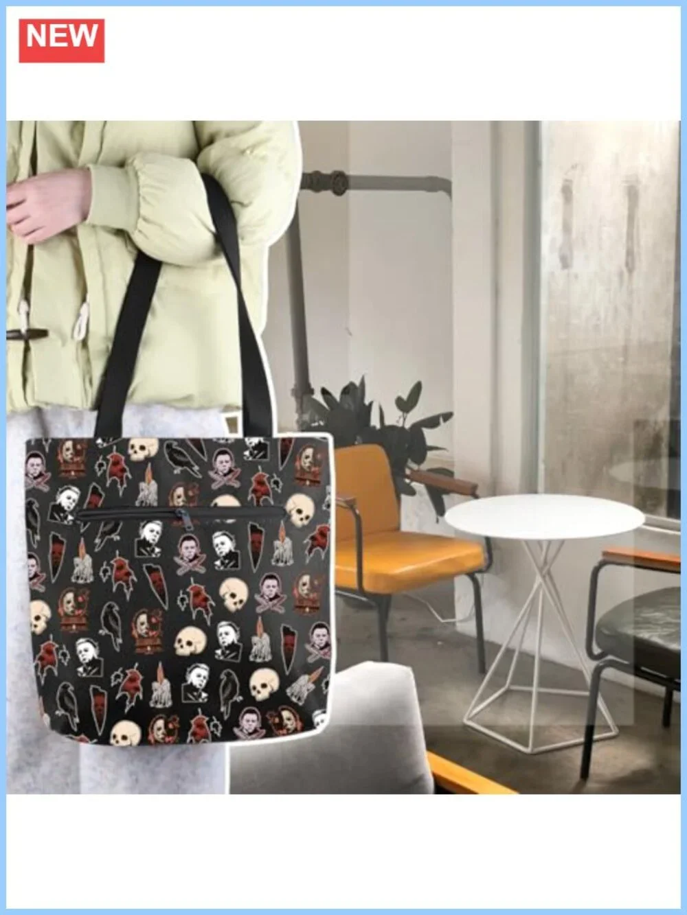 Funny Horror Movie Tote Bag Canvas Spooky Gift